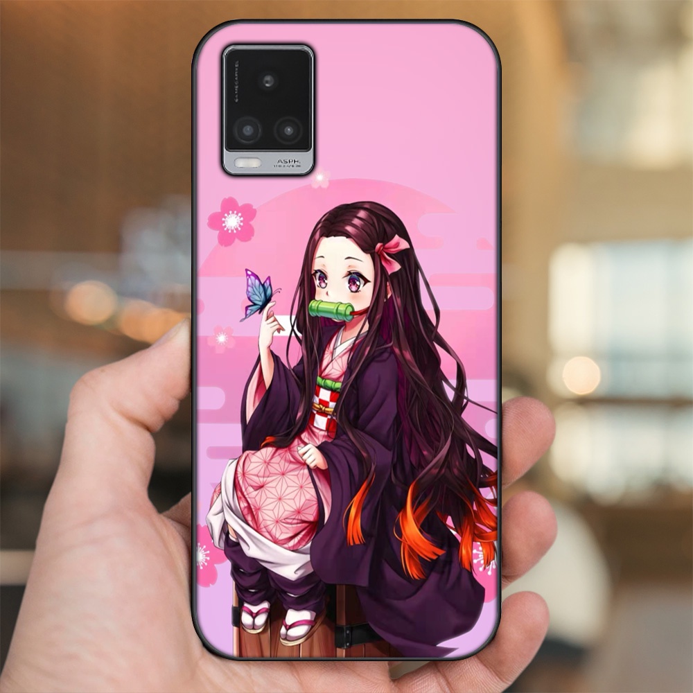Ốp lưng Vivo V20 viền đen in hình Nezuko Kimetsu no Yaiba