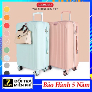 Vali Du Lịch BAMOZO Cao Cấp Giá Rẻ Valy Kéo Nhựa Size 20 inch size 24 inch Bảo Hành 5 Năm