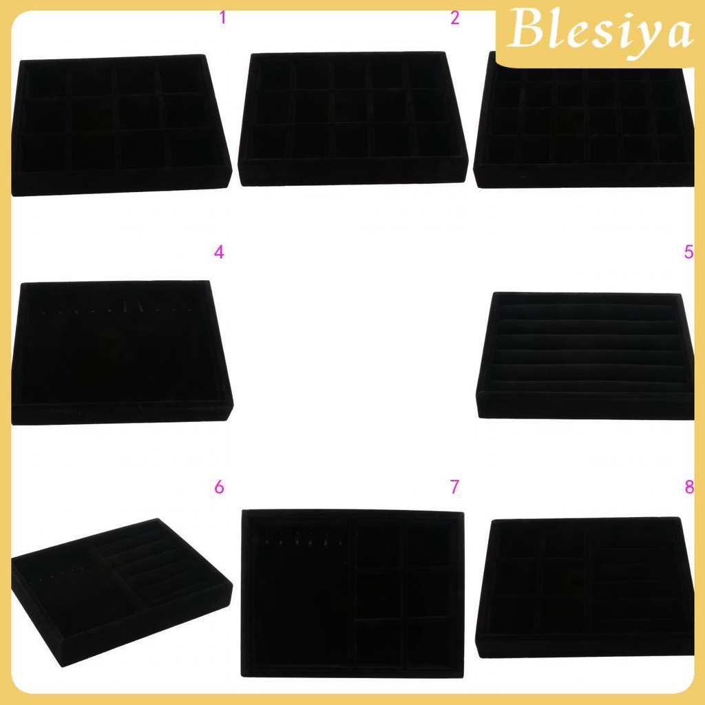 [Blesiya] Khay Nhung Đen Đa Chức Năng Dùng Trưng Bày Trang Sức