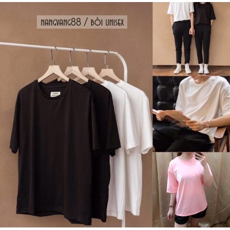 Áo Thun Trơn Tay Lỡ Unisex Nam Nữ chất áo đẹp
