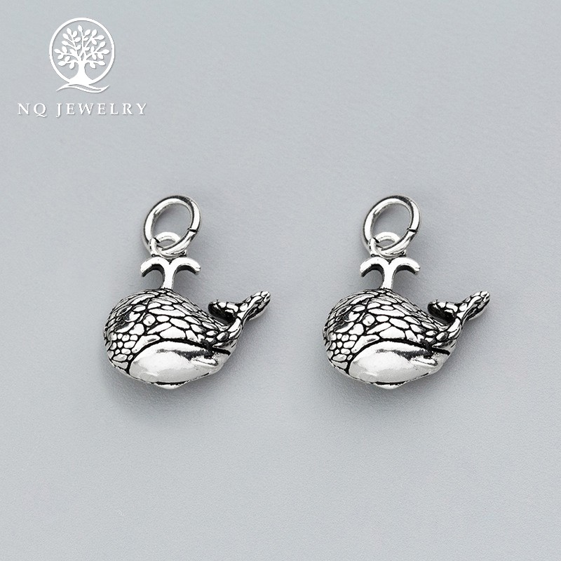 Charm bạc mặt hình cá voi treo - NQ Jewelry