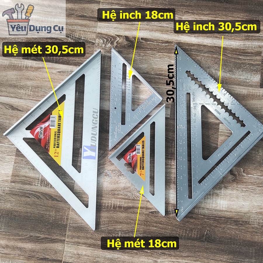 Thước ke góc vuông, góc 45 độ bằng nhôm. Gia công CNC độ chính xác cao