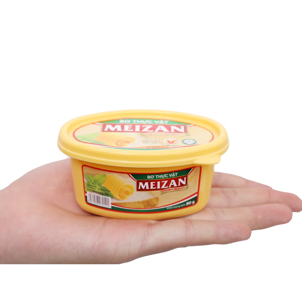 Bơ thực vật Meizan hũ 80g - Dùng với bánh mì, làm bánh, chiên xào, thích hợp cho người ăn chay