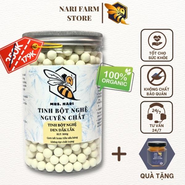Tinh bột nghệ viên nguyên chất 50g - 500g Nari Farm - Tinh bột nghệ đen tự nhiên