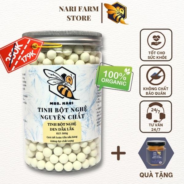 Tinh bột nghệ viên nguyên chất 50g - 500g Nari Farm - Tinh bột nghệ đen tự nhiên