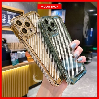 Ốp Lưng Sợi Carbon TPU Mềm Mạ Crom 6D Cho iPhone 13 Pro Max 12 Pro Max 11 Pro Max Xs Max 8plus 7plus