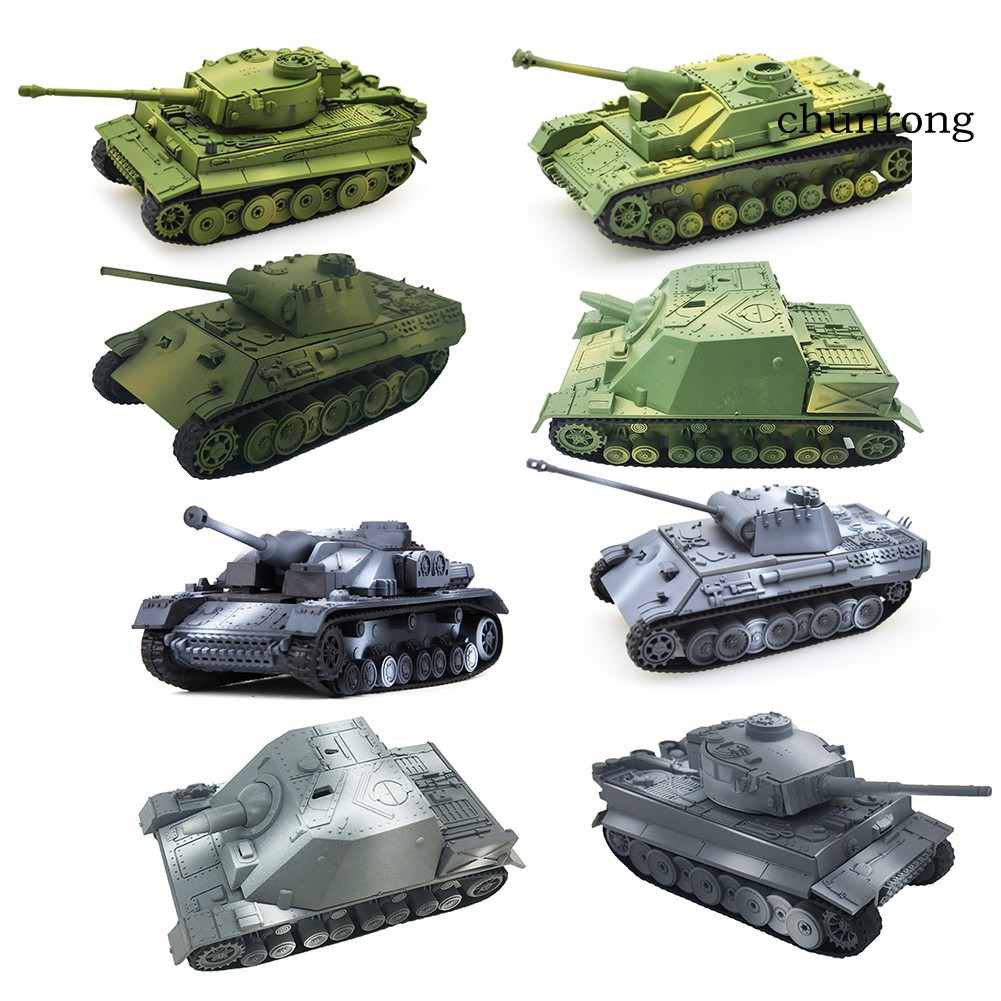 CR+1/72 German Tiger Panther Tank Model DIY Assemly Puzzles Toy Kids Collectible