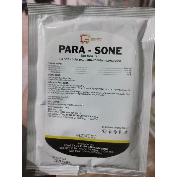 100g Parasone dùng trong thú y