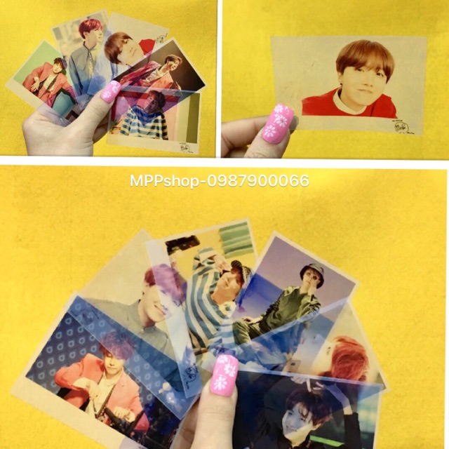 Combo 7 ảnh polaroid card có chữ ký JHOP BTS ngẫu ngiên nhiên