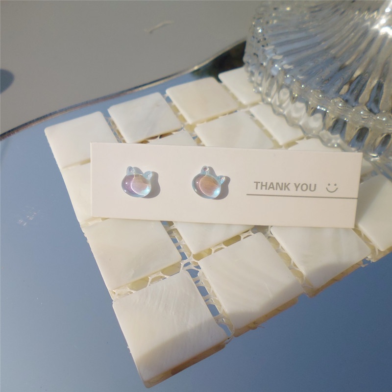 Bông tai arylic màu thạch hình mèo