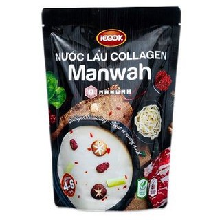 Nước cốt lẩu chế biến sẵn đông lạnh ăn liền Collagen Manwah túi 1kg, nước lẩu hoàn chỉnh ăn liền tiện dụng