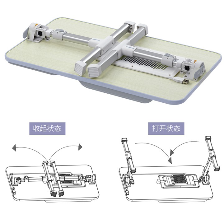 3.BG52-CTN Bàn kê Laptop có tản nhiệt 52x30cm - Bàn kê laptop tản nhiệt - Bàn gấp ngồi giường