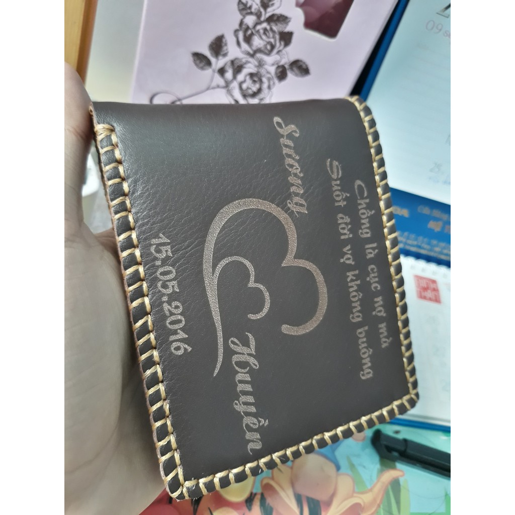 Bóp Da, Ví Da Khắc Tên Theo Yêu Cầu