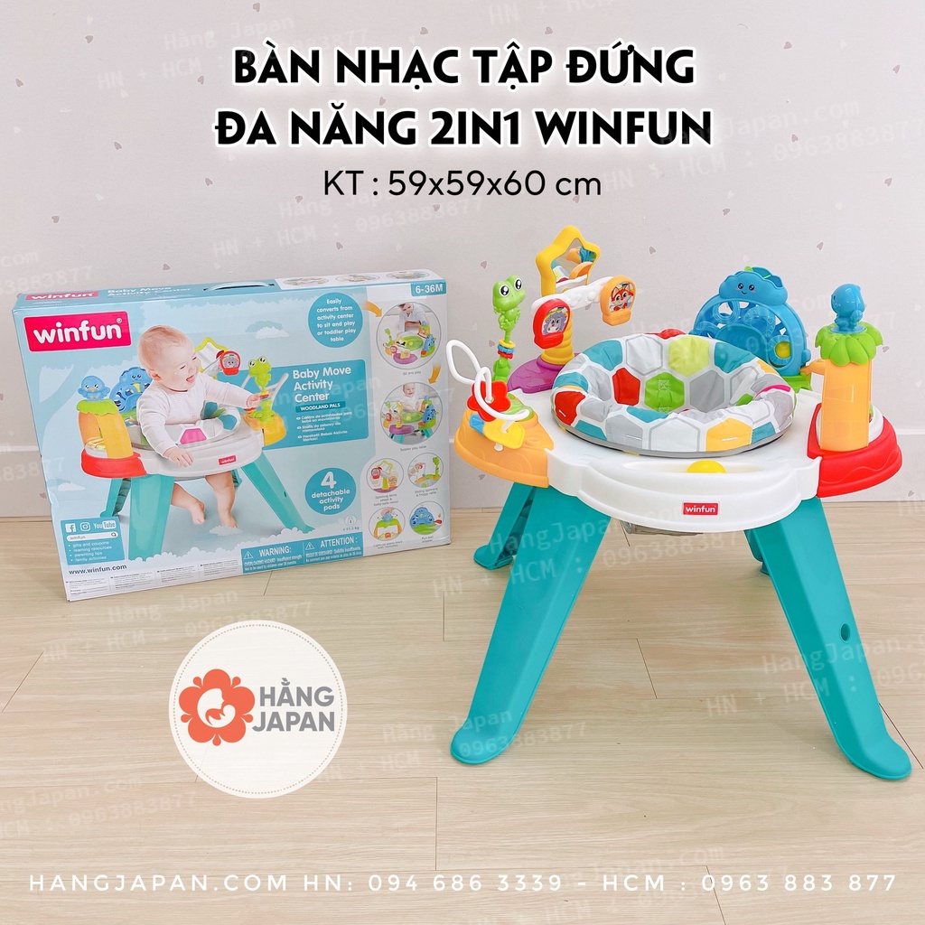 Bàn nhạc tập đứng đa năng 2 trong 1 cho trẻ từ 6 đến 36 tháng, cùng bé khám phá thế giới Winfun 7000