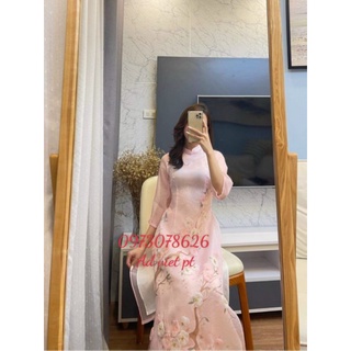 🥰 Áo dài oganza cao cấp 4 tà đính kết tỉ mỉ chuẩn hịn xịn từng đường kim mũi chỉ