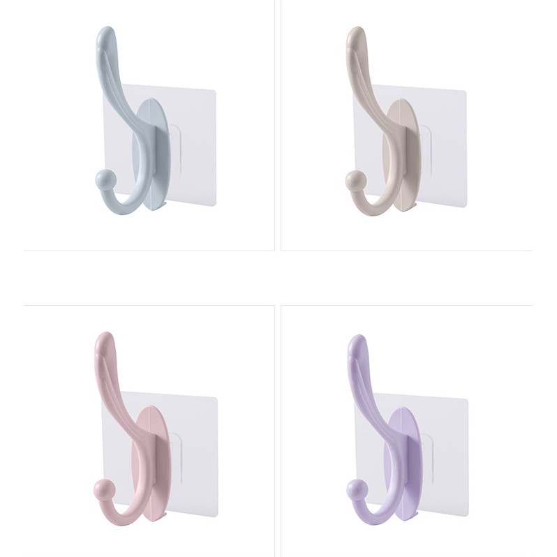 Móc treo đồ dán tường 2 chấu cong tiện dụng (SP005349)