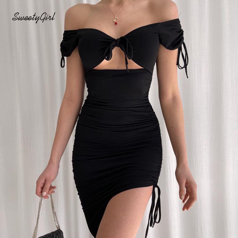 Đầm Tay Ngắn Cổ Chữ V Màu Trơn Phong Cách Quyến Rũ Dành Cho Nữ 2022