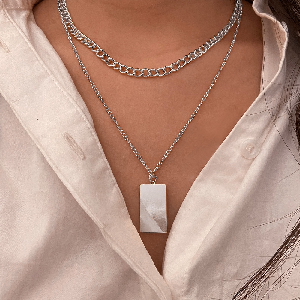 Vòng Cổ Choker Hai Lớp Bằng Hợp Kim Phong Cách Punk Cổ Điển Kiểu Dáng Mới Dành Cho Nữ