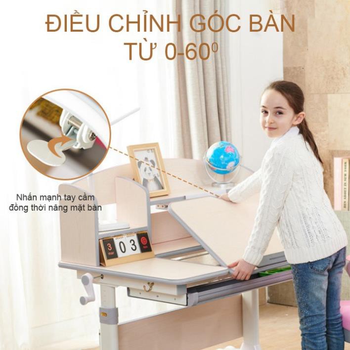 Bàn học thông minh chống gù chống cận kèm ghế cho trẻ từ 3 đến 18 tuổi.Kích thước 1m2 có giá sách, điều chỉnh chiều cao. | BigBuy360 - bigbuy360.vn