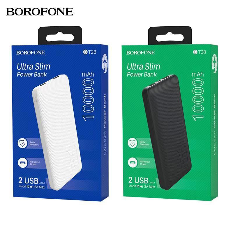 Pin Dự Phòng 10000mAh Borofone BT28 - 2 Cổng Ra 2A, Công Tắc Tắt Bật Tiện Lợi [CHÍNH HÃNG]