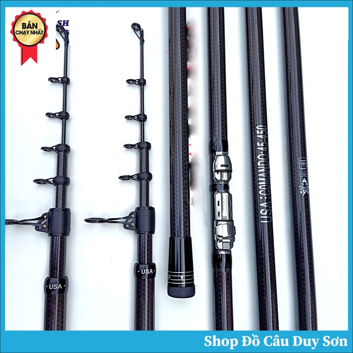 Cần Câu Lục Xa Bờ USA COMANDO AXT 45, Chất Liệu Cacborn Vân Xoắn Chìm Toàn Thân, Hàng Cao Cấp , Chất Liệu Tốt
