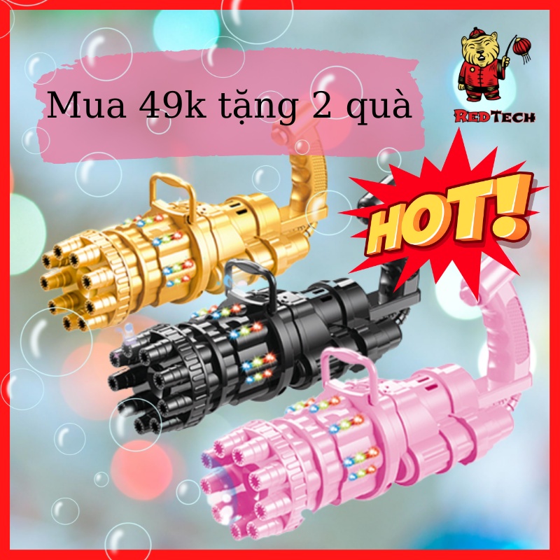 Súng bắn bong bóng xà phòng 9 nòng RedTech, máy thổi bong bóng.