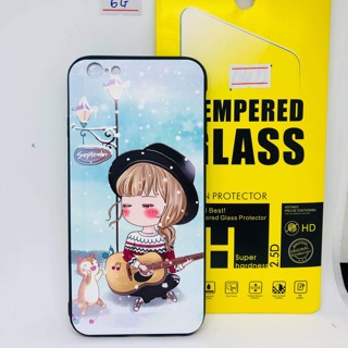 Ốp lưng thời trang in hình cho iphone 6/6s tặng kính