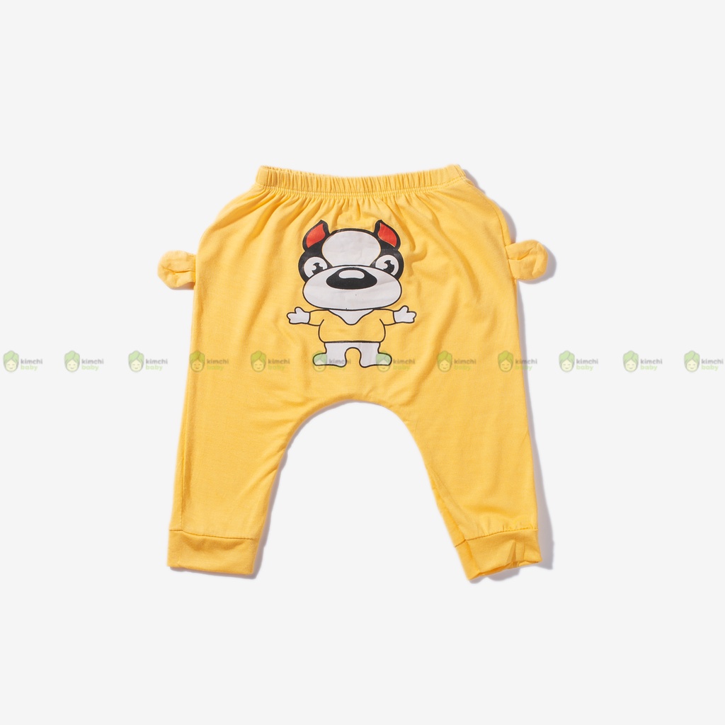 Quần Mông Thú Cho Bé Trai, Bé Gái KIMCHIBABY Vải Thun Lạnh In Hình Gấu 3D, Quần Dài Cho Bé Mặc Nhà Thu Đông KWTDQ2202