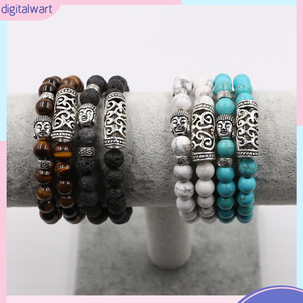 Set 2 Vòng Tay Chuỗi Hạt Đá Tự Nhiên Thời Trang Unisex