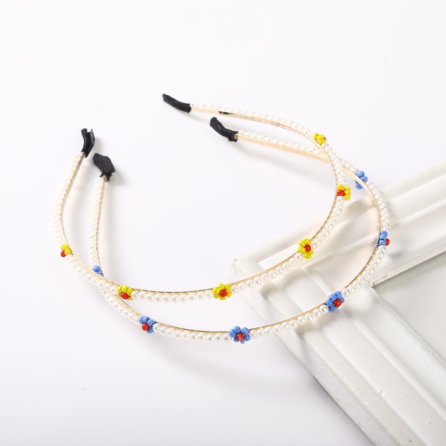 Băng Đô Cài Tóc Bằng Hợp Kim Đính Hoa Và Ngọc Trai Phong Cách Hàn Quốc Ngọt Ngào Dành Cho Nữ