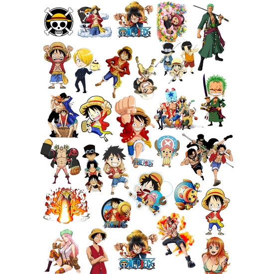 Sticker one piece - luffy 30 sticker, 15 sticker sticker có cán chống bay màu /ảnh dán  one piece - luffy