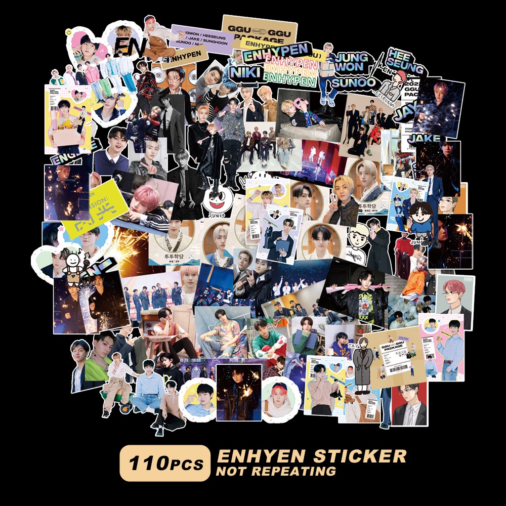 ENHYPEN Sticker 2022 GGU GGU PACKAGE DIMENSION ANSWER Phone Luggage Tag Diy Stickers