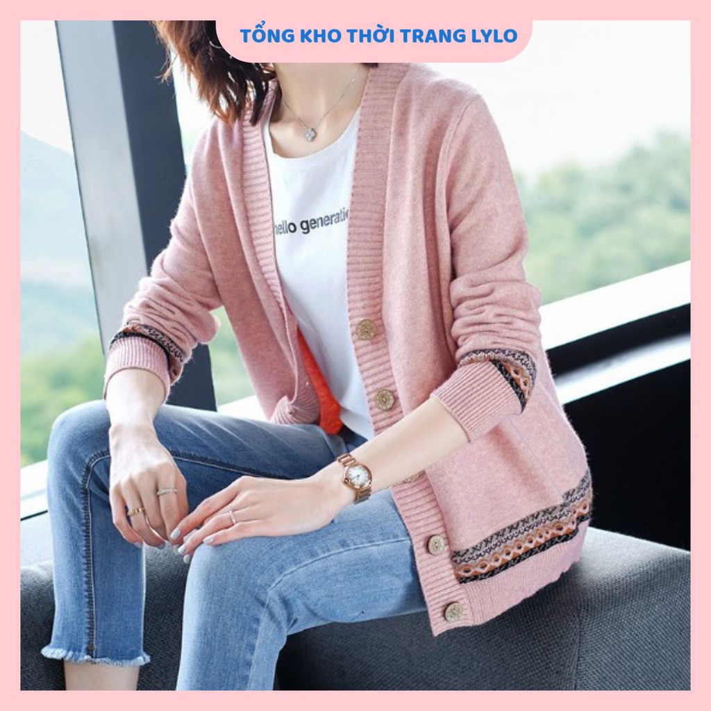 Áo khoác len nữ họa tiết thổ cẩm hàng quảng châu loại 1