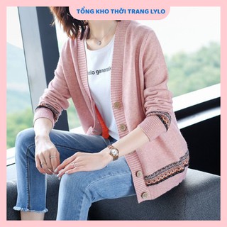 Áo khoác len nữ họa tiết thổ cẩm hàng quảng châu loại 1