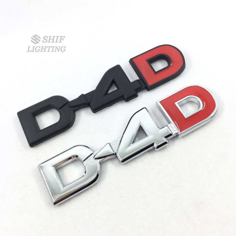 Logo hình chữ D4D bằng kim loại dán trang trí xe hơi Toyota chất lượng cao