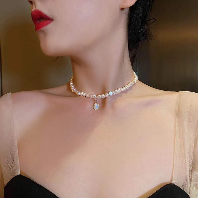 Dây Chuyền Hạt Ngọc Trai Phong Cách Baroque Cổ Điển Thời Trang
