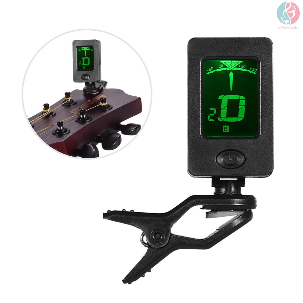 E&M Mini Clip-On Tuner LCD Display Multifunctional Digital Tuners for Chromatic/ Guitar/ Bass/ Violin/ Ukulele