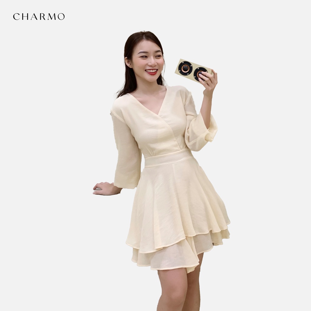 [Mã BMBAU50 giảm 50K đơn 150K] Đầm voan liền thân CHARMO von dệt kim mềm mại nhẹ nhàng Short Jumpsuit