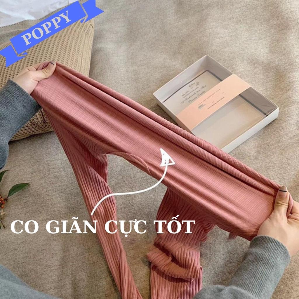 Bộ len tăm giữ nhiệt thu đông nữ bộ ngủ ở nhà siêu ấm áp, Đồ bộ nữ co dãn 4 chiều cao cấp giá rẻ POPPY