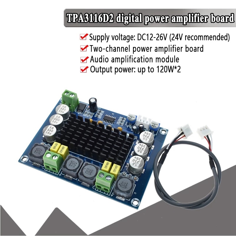Bảng Mạch Khuếch Đại Âm Thanh Kỹ Thuật Số Công Suất Cao TPA3116D2 2X120W XH-M543