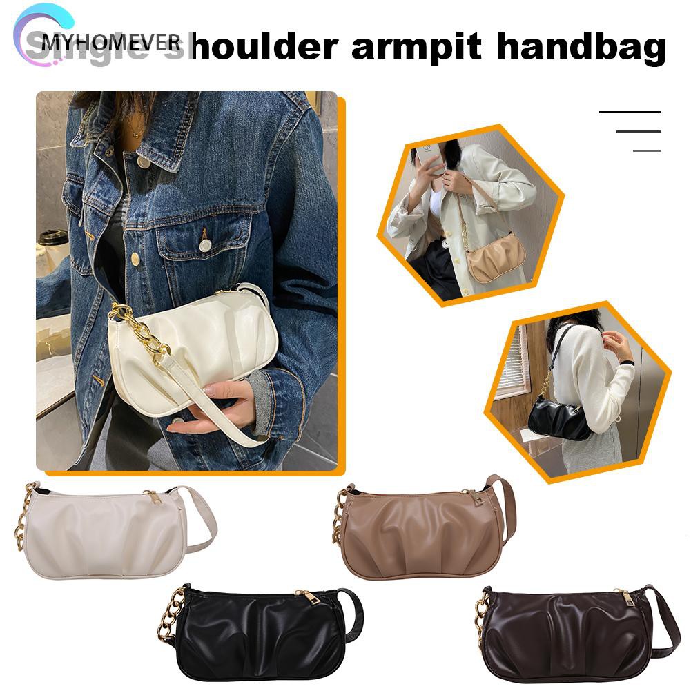 Túi xách da PU phối xích kim loại thời trang cho nữ