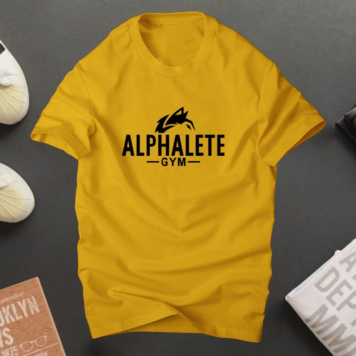 Áo thun nam cổ tròn basic Alpha vải cotton dày dặn, co giãn, tay ngắn| ur sport