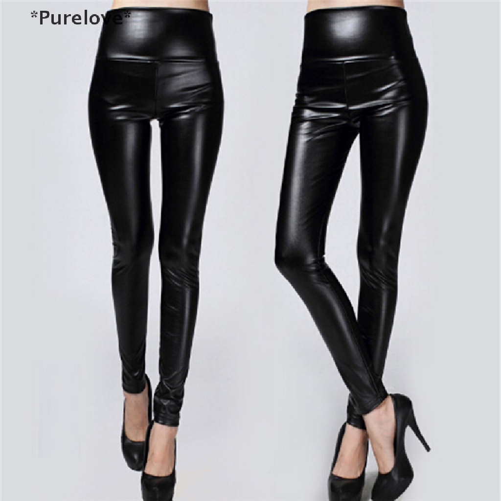 Quần Legging Bằng Da Dày Giữ Ấm Lưng Cao Thời Trang Cho Nữ