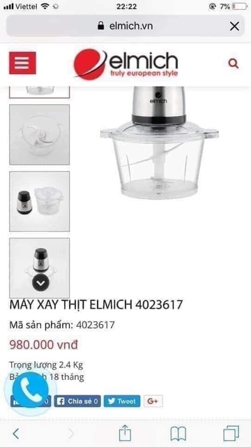 Máy xay thịt Elmich