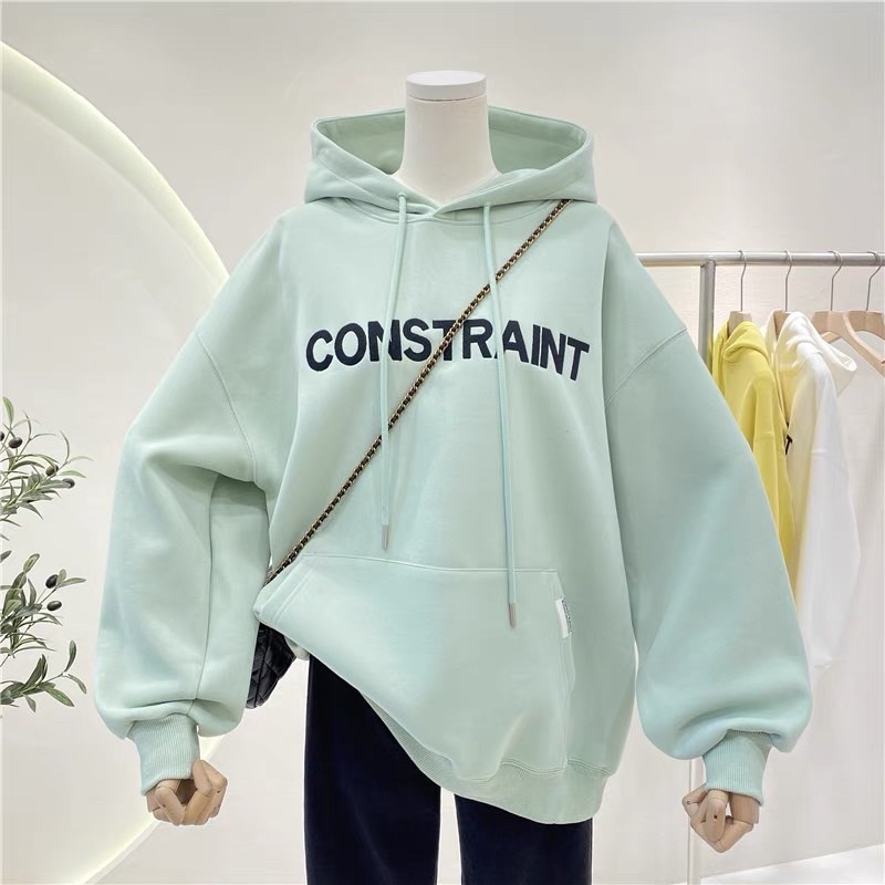 Áo hoodie vải nỉ Lót Bông Dày Dặn Thêu Cons Unisex Form Rộng
