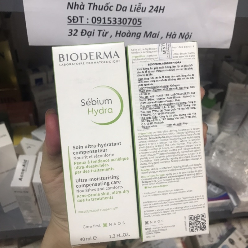 BIODERMA Sibeum Hydra Kem dưỡng ẩm cho da nhờn, mụn