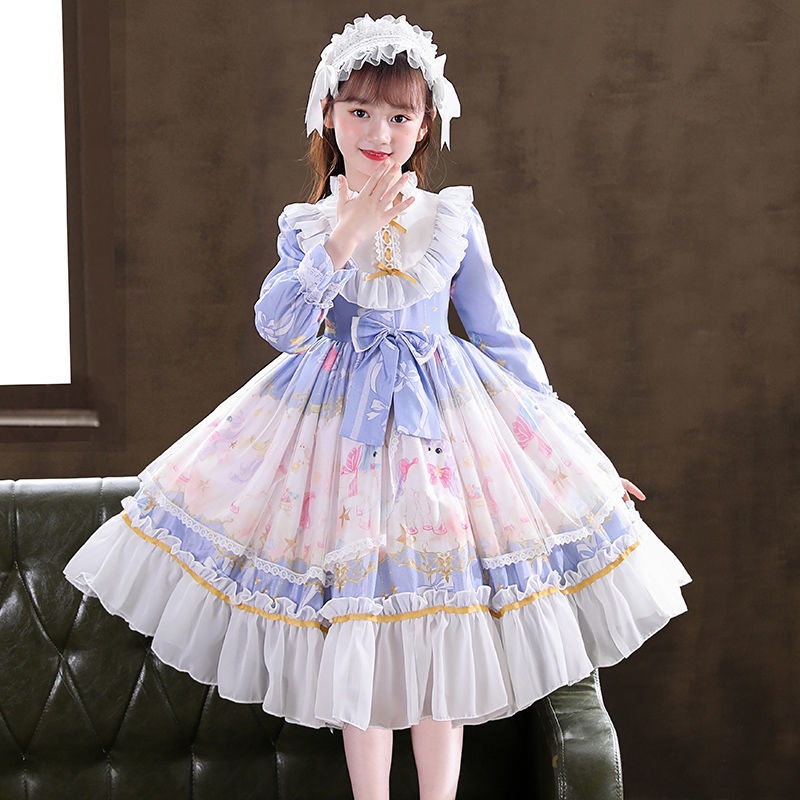 Lolita girls 2021 princess dress autumn lolita dress children's dress lolita dress zW9K