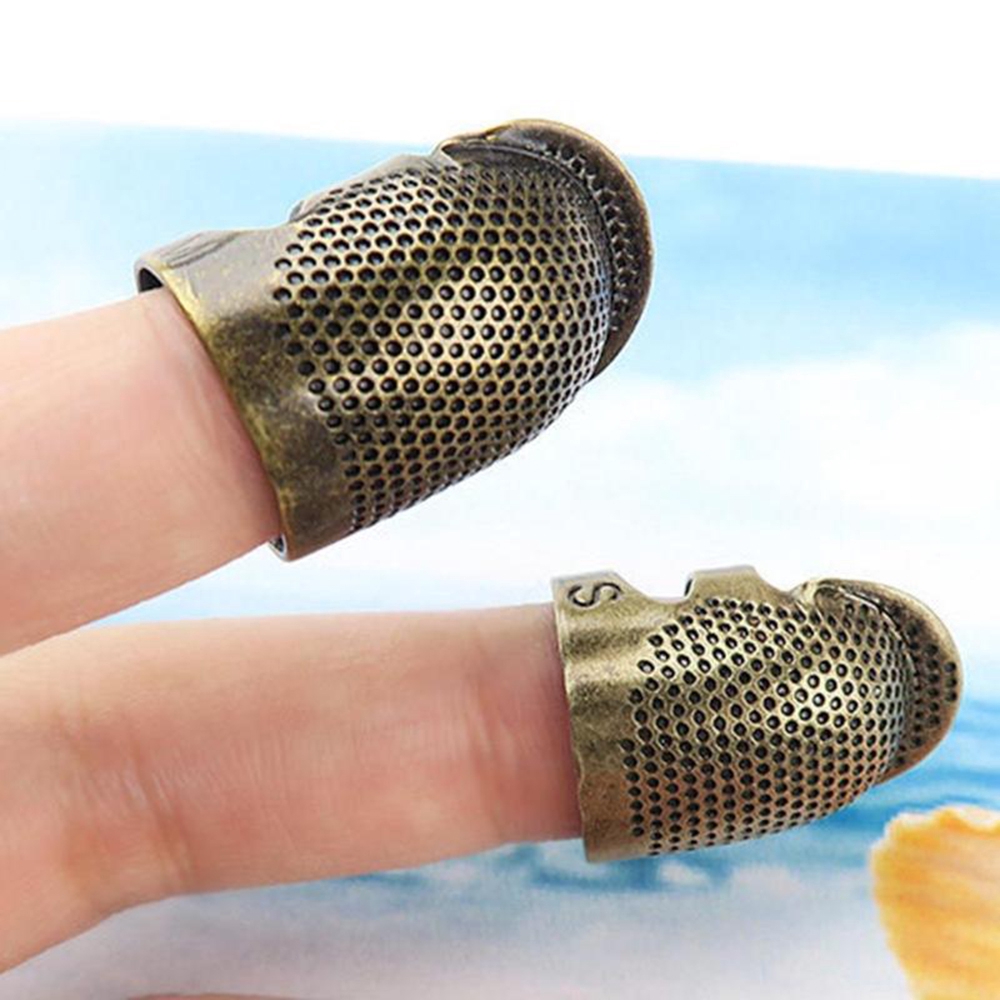 Dụng cụ bảo vệ đầu ngón tay bằng kim loại phong cách Vintage tiện dụng cho việc may vá