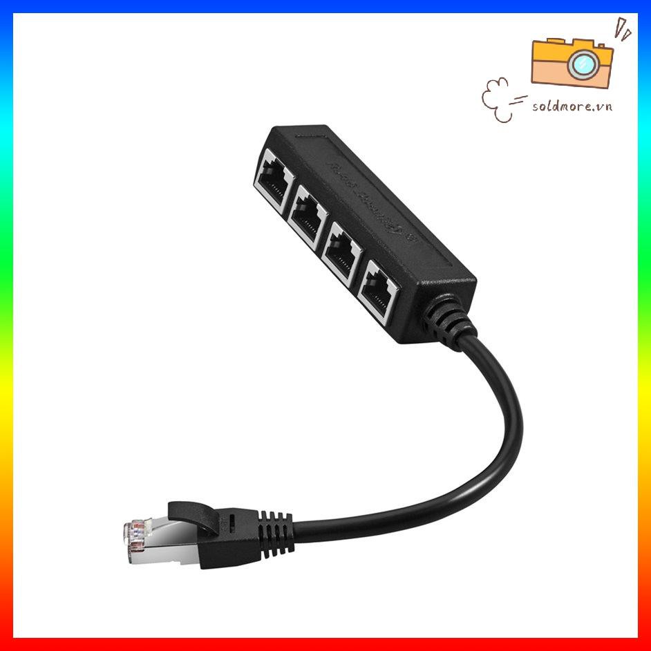 Bộ Chia Dây Cáp Mạng Lan Rj45 Từ 1 Đầu Đực Sang 4 Đầu Cái