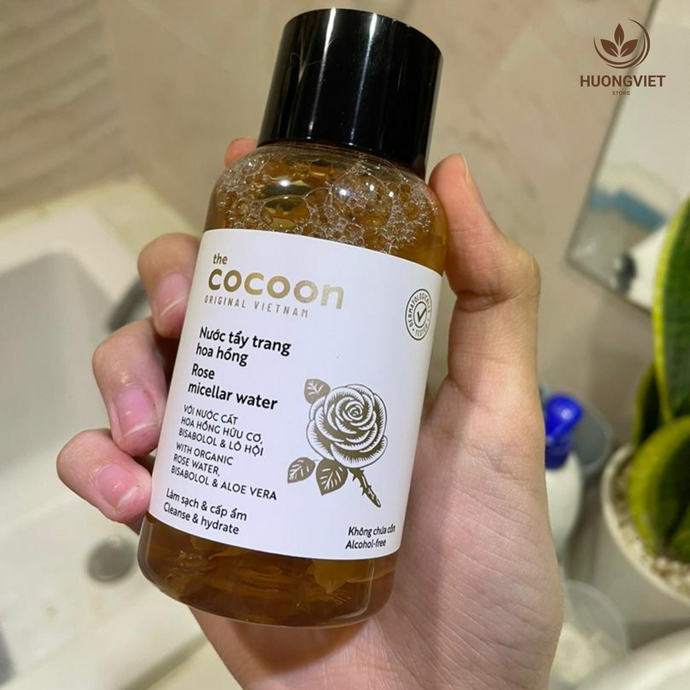 Nước Tẩy Trang Hoa Hồng The Cocoon Việt Nam Chính Hãng 140ml Mini Không Cồn Dưỡng Ẩm Dịu Nhẹ Dành Cho Da Khô Nhạy Cảm